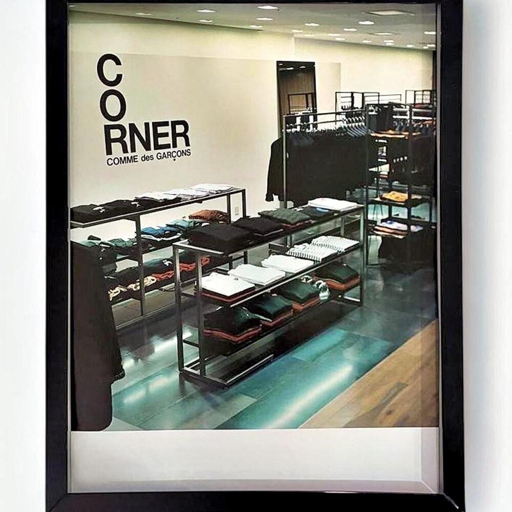 Comme des garçons store photographed print cutout framed poster 9x11